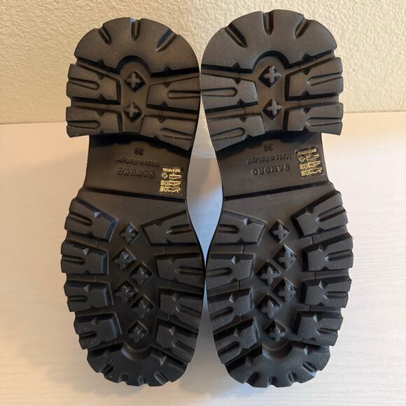 Sandro Paris Chelsea Ankle Boots Platform Black Leather Size 39 (US 8) - Picture 12 of 14